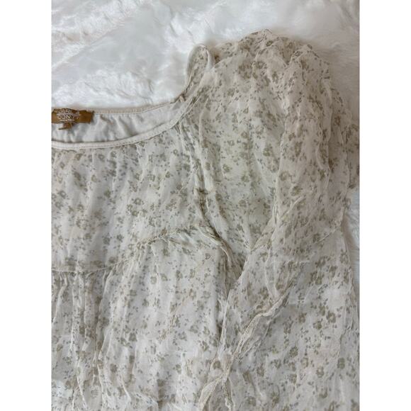 Vintage Y2K Silk Floral Peasant Blouse Milk Maid Cottagecore Made in Italy Large - Picture 11 of 16